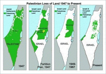 Map showing land stolen from Palestine