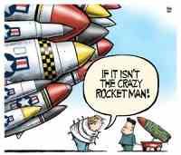 Straitjacketed Trump & little Rocket Man