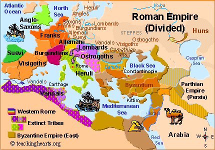Roman Empire divided
