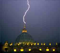 lightning striking the Vatican
